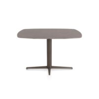 Saluti, table de bar ovale 150 x 105 cm. - pied central - steelbrown - Lava