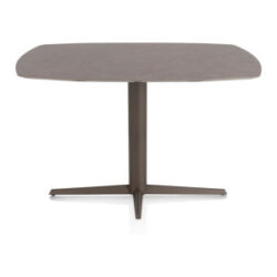 Saluti, table de bar ovale 150 x 105 cm. - pied central - steelbrown - Lava