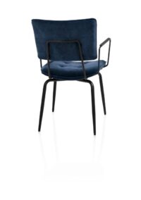 Manou, armstoel - off black - stof Karese - Donkerblauw - Afbeelding 3