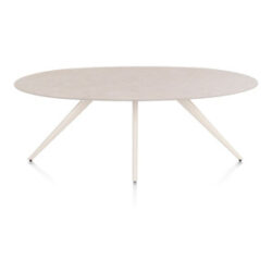 Saluti, table ellipse 210 x 105 cm. - 4 pieds - cr&egrave;me - Light sand