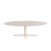 Saluti, eetkamertafel ellips 240 X 110 cm. - centrale teenpoot - creme - Light sand