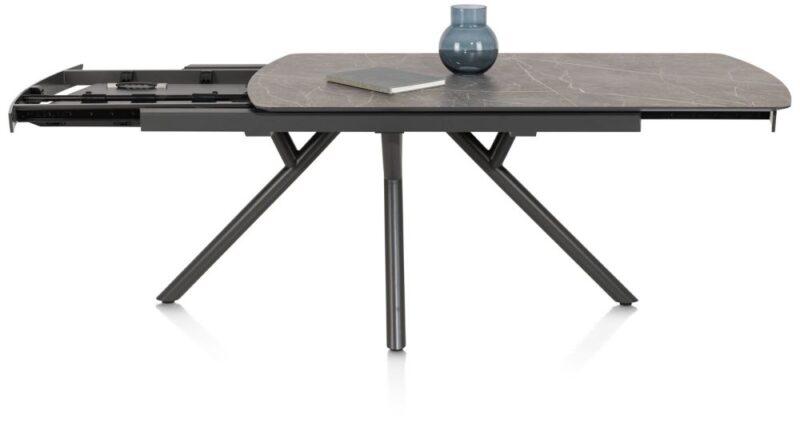 Novello, Uitschuiftafel 200 (+ 78) X 100 Cm - Primo Laminato Marble - Lichtgrijs - Afbeelding 3