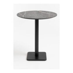 Brest table de bar marble light grey D80cm - Noir