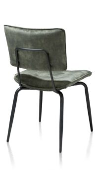 Manou, chaise - off black - tissu Karese - Olive - Image 3