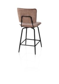 Manou, barstoel - off black - stof Karese - Camel - Afbeelding 3
