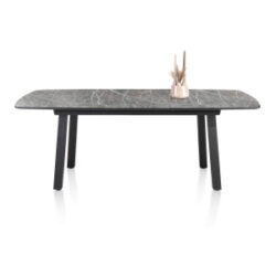 Palace, table &agrave; rallonge 160 (+ 50) x 110 cm - 4-pieds - Gris clair