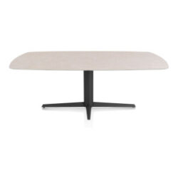 Saluti, table ovale 210 X 105 cm. - pied central - noir - Light sand