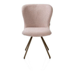 Ethan, chaise - pivotante - 4-pieds steelbrown - tissu Cloudy - Rose