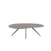 Saluti, eetkamertafel organisch 210 x 120 cm. - 4 poot - graphiet - Lava