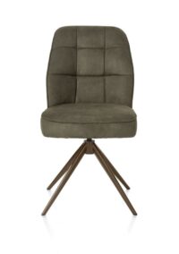 Bell, eetkamerstoel - steelbrown frame - draaibaar - pocket - stof calabria - mosgroen