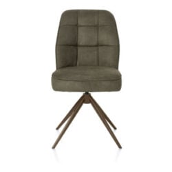 Bell, eetkamerstoel - steelbrown frame - draaibaar - pocket - stof calabria - mosgroen