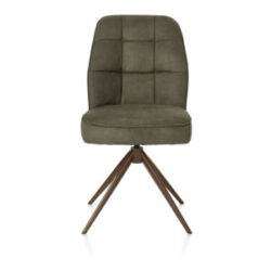 Bell, chaise - pi&eacute;tement steelbrown - pivotante - confort ressorts - tissu calabria - vert mousse