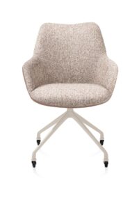 Mats, armstoel aluminium frame wielen creme - combi Pala cognac + Luton koper