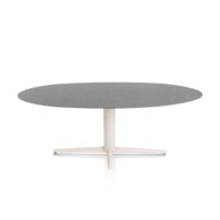 Saluti, table ellipse 210 X 105 cm. - pied central - crème - Anthracite