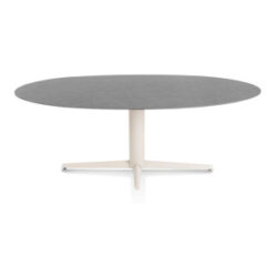 Saluti, table ellipse 210 X 105 cm. - pied central - crème - Anthracite