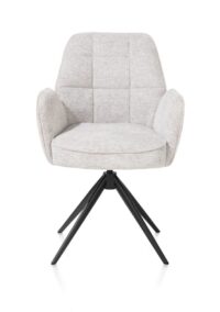 Bell, armstoel - zwart frame - draaibaar - pocket - combi Calabria/Vada - Kiezel