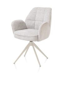 Bell, armstoel - creme frame - draaibaar - pocket - combi Calabria/Vada - Kiezel - Afbeelding 2