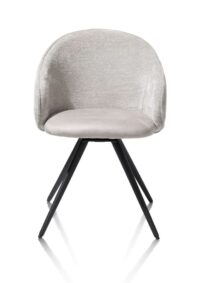 Owen, fauteuil 4-pieds - noir (ROB) - pivotant - tissu Calabria - Caillou