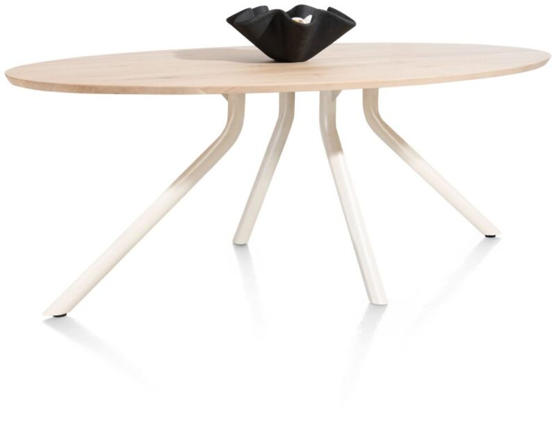 Arvada, Table 220 X 110 Cm. - Ellipse - Pied Central Nebbia - Naturel Nebbia - Image 3