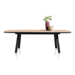 Avalox, table &agrave; rallonge ovale 190 (+ 60) x 110 cm - couleur natural - 4 pied