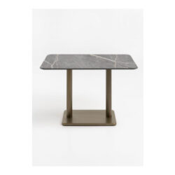 Brest bistrotafel marble light grey 120x75cm - Goud