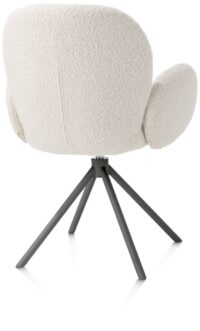 Jaxon, chaise a accoudoirs - pietement graphite - pivotante - tissu Brioni - ivoire - Image 2