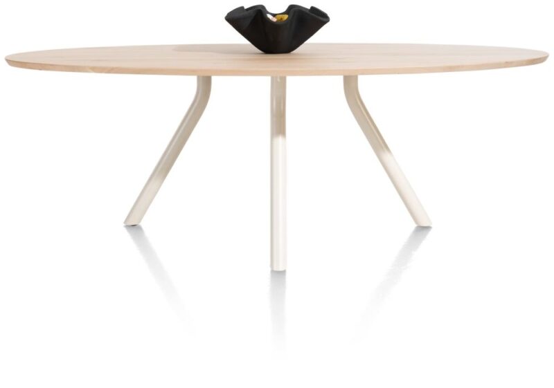 Arvada, Table 250 X 110 Cm. - Ellipse - Pied Central Nebbia - Naturel Nebbia - Image 2