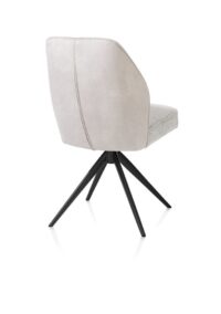 Bell, chaise - piétement noir - pivotante - confort ressorts - combi Calabria/Vada - Caillou - Image 3