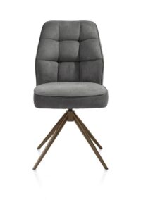 Bell, eetkamerstoel - steelbrown frame - draaibaar - pocket - stof calabria - Antraciet
