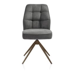 Bell, eetkamerstoel - steelbrown frame - draaibaar - pocket - stof calabria - Antraciet
