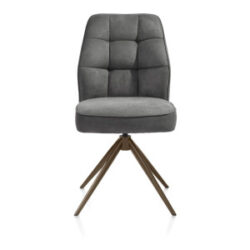 Bell, chaise - pi&eacute;tement steelbrown - pivotante - confort ressorts - tissu calabria - Anthracite