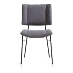 Tatum, eetkamerstoel - zwarte poten - stof Ponti - Antraciet