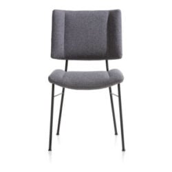 Tatum, chaise - pieds noir - tissu Ponti - Anthracite