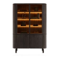 Ravello, buffet 150 cm - 2-deuren + 2-glasdeuren (+ LED) - Basalt