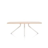 Arvada, table 190 x 100 cm. - ovale - pied central Nebbia - Naturel Nebbia
