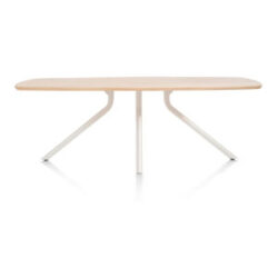 Arvada, table 190 x 100 cm. - ovale - pied central Nebbia - Naturel Nebbia