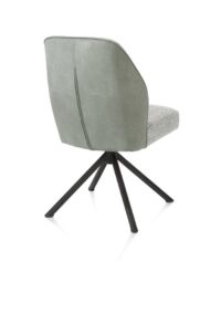 Bell, eetkamerstoel - zwart frame recht - draaibaar - pocket - combi Calabria/Vada - Olijf - Afbeelding 3