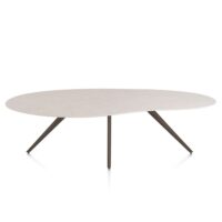 Saluti, eetkamertafel organisch 240 x 120 cm. - 4 poot - steelbrown - Light sand