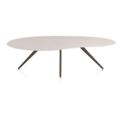 Saluti, table organic 240 x 120 cm. - 4 pieds - steelbrown - Light sand