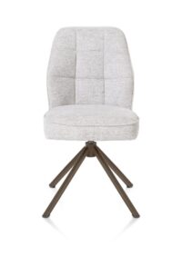 Bell, eetkamerstoel - steelbrown frame recht - draaibaar - pocket - combi Calabria/Vada - Kiezel - Afbeelding 2