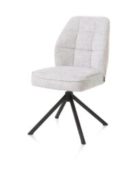 Bell, eetkamerstoel - zwart frame recht - draaibaar - pocket - combi Calabria/Vada - Kiezel - Afbeelding 2
