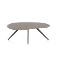 Saluti, eetkamertafel organisch 180 x 120 cm. - 4 poot - steelbrown - Lava