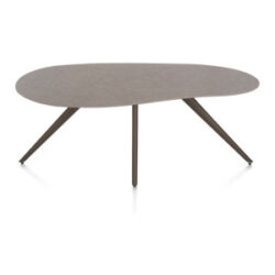 Saluti, table organic 180 x 120 cm. - 4 pieds - steelbrown - Lava