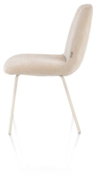 Filipo, eetkamerstoel - frame is tone in tone - stof Cadiz - Creme - Afbeelding 3