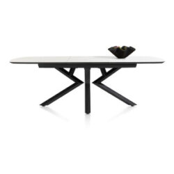 Masura, table à rallonge ovale - 180 (+ 60) x 110 cm - blanc