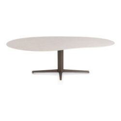 Saluti, table organic 240 X 120 cm. - pied central - steelbrown - Light sand