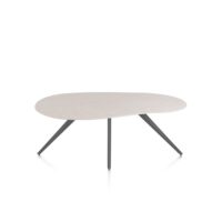 Saluti, eetkamertafel organisch 180 x 120 cm. - 4 poot - graphiet - Light sand