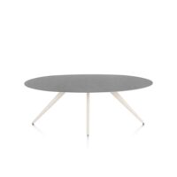Saluti, eetkamertafel ellips 210 x 105 cm. - 4 poot - cr&egrave;me - Antraciet