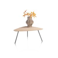 Niora, salontafel 85 x 77 cm - eiken fineer - Metal graphite