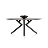 Masura, table de bar ellipse - 220 x 105 cm (hauteur 92 cm) - Anthracite